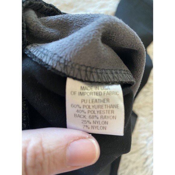 Drew Faux Leather Pants Leggings Combo Black Skinny Chic Modern party small - Picture 7 of 10